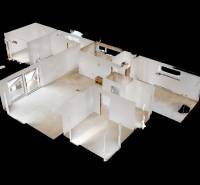 Floor plan of a family house with walls and openings, without furniture and decorations.