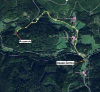 Map of agricultural and forest lands around Lazy pod Makytou.