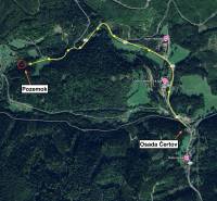 Aerial view of agricultural and forest lands in Lazy pod Makytou.