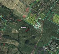 Aerial view of agricultural and forest lands around the village of Hozelec.