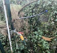 Nitra, Gardens: Garden hose and water faucet in an overgrown environment.