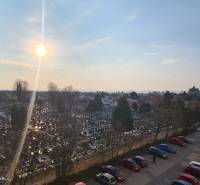 View from a 3-room apartment on A. Kubinu Street in Trnava, capturing a sunny day.