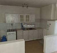 Kitchen unit with a gas stove and refrigerator in the interior. Land - housing.