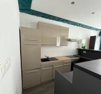 A kitchen with built-in cabinets and a cooktop in a family house.