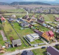 A view of family houses in Neporadza on Bošianska Street from a bird's eye perspective.