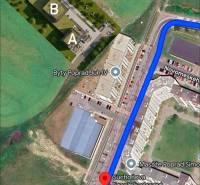 Aerial view of Suchoňova Street in Poprad with an apartment layout.