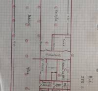 Floor plan of the gastro area in Búča with kitchen, storage, and dining room.
