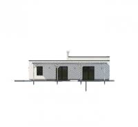 A family house in Dolná Seč with a simple facade and glass doors.
