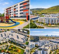 Residential complex on Malokrasňanská Street in Bratislava - Rača with greenery and a playground.