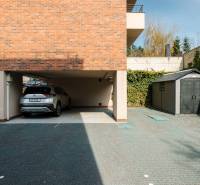 Hidden parking area with driveway and shelter on Cesta na Klanec Street, Bratislava-Lamač.