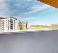 View from the balcony of modern buildings in Bratislava - Karlova Ves, Staré grunty.