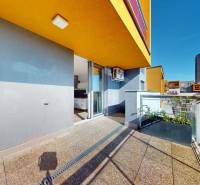 Balcony of a 3-room apartment on Staré Grunty in Bratislava - Karlova Ves with a view of the city.