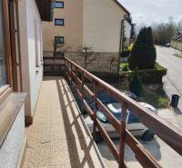 A balcony of a family house on Závršky in Myjava with a view of the street.