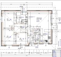 Ground floor layout of a family house with rooms, kitchen, and terrace.