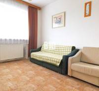 Living room in a family house with a sofa and an armchair, carpet.