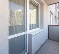 The balcony of a 3-room apartment on Nábrežná Street in Nové Zámky with a view of the surroundings.