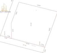 A plot for residential use in Ľubotice with a marked cadastral map and dimensions.