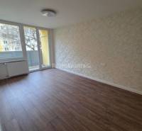 A room with light walls and a floor with a wooden decor in a 3-room apartment.