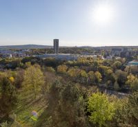 View of Bratislava - Old Town from Martinengova, near a 2-room apartment, on a sunny day.