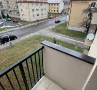 View from the balcony of a 2-room apartment on Svätoplukova Street in Prievidza.