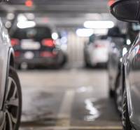 Parking in garages with cars on Eduarda Wenzla, Bratislava - Rača.