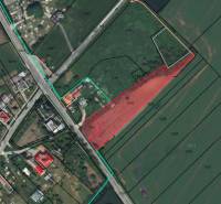 Cadastral map with marked parcels in Záhrady, Ondrejovce.