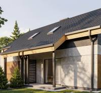 A family house in Sasinkovo on Sasinkovo Street with a hipped roof and garden landscaping.