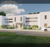 A family house in the town of Nin on Nin Street with a modern white facade and greenery.