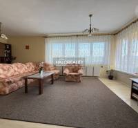 Living room with a carpet, floral sofa, and wood-patterned flooring in a family house.