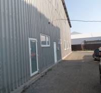 Warehouses and halls in Bratislava - Nové Mesto with a sheet metal facade and parking lot.