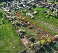 Aerial photograph of gardens in the Gemer area with the plot marked.