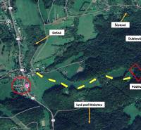 Aerial view of agricultural and forest land in Lysá pod Makytou, marked with map points.