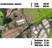 Aerial view of commercial land near Priemyselná Street, Zohor; close to the railway station.