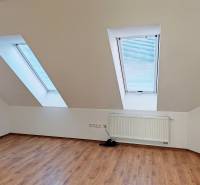 Offices with skylights and wooden decor flooring.