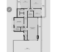 Floor plan of a 5 or more room apartment with a terrace, gym, and walk-in closet.