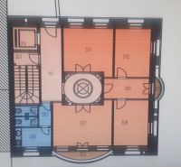 The floor plan of the offices on Štefánikova Street shows rooms with a central corridor.