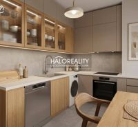 A kitchen in a 3-room apartment with a wooden decor and appliances, pleasant light shades.