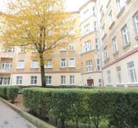 The courtyard of a residential building with colorful leaves on Medená Street, Bratislava - Old Town.