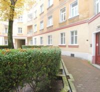 Historical facade with an access walkway in Bratislava - Old Town on Medená.