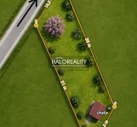 Plot of land with a garden and a cottage in Nové Zámky, access road on the left side.