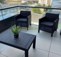 The balcony of a 3-room apartment with a view of Zadunajská cesta in Bratislava - Petržalka.