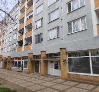 Commercial premises on A. Hlinku Street in Prievidza, panel building, glazed display windows.