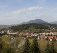 View of the city skyline from Rozkvet in Považská Bystrica with plenty of greenery.