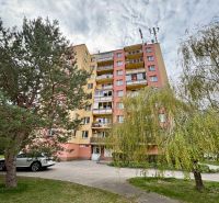 Apartment building on Valova Street in Piešťany, surrounded by greenery and trees.