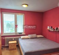 A bedroom in a 3-room apartment with red walls and a wooden decor floor.