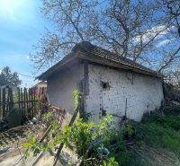 A family house in Bátorove Kosihy, an older building with peeling plaster, surrounded by greenery.