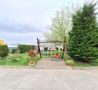 A garden with a swing surrounded by greenery in Podunajské Biskupice.