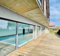 Exterior of a 4-room apartment with a glass facade on Na Zlatej nohe Street, Bratislava - Nové Mesto.