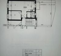 Plan of a 2-room apartment in Tomášikovo with a front garden and exact layout of the rooms.