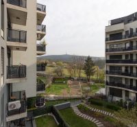 Apartment buildings with balconies and an outdoor courtyard on Rudolfa Mocka Street in Bratislava - Petržalka.